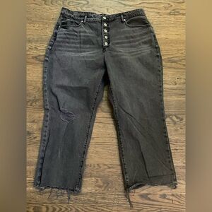 Loft black button fly jeans with deconstructed hems
Size 33/16